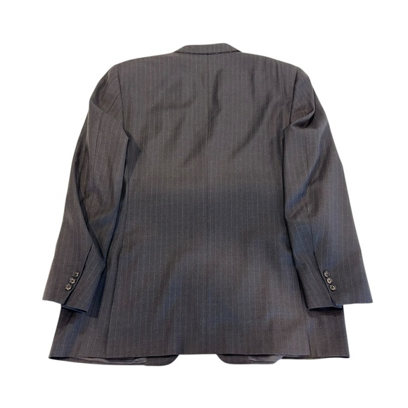 CANALI Mens Blazer Super 120s Made in Italy Black/Blue Pinstripe Sport Coat 46R - Picture 5 of 16